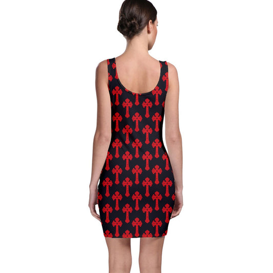 Cross red Bodycon Dress