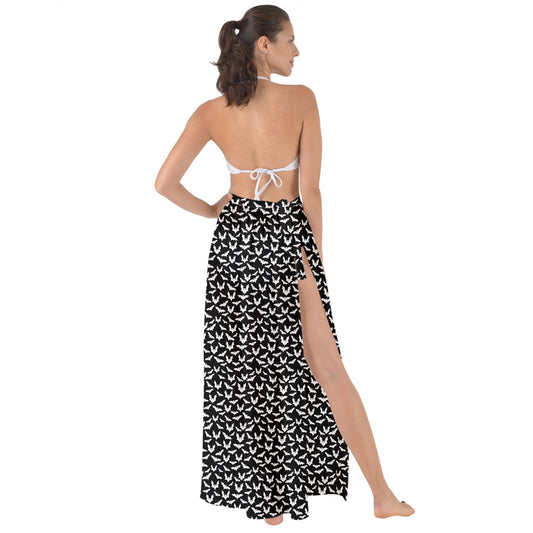bat b&w Maxi Chiffon Tie-Up Sarong swim
