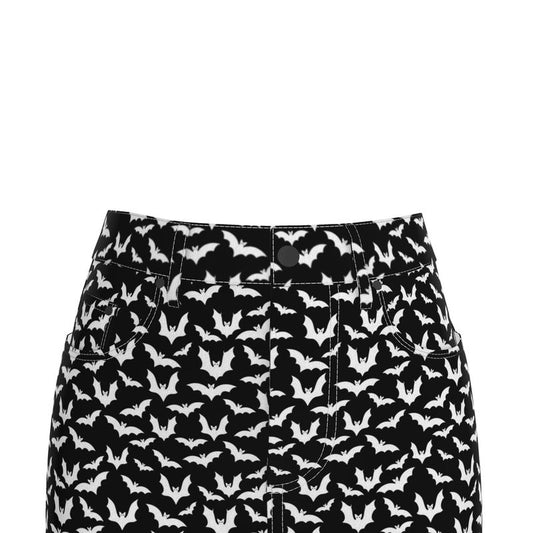 Bat denim skirt