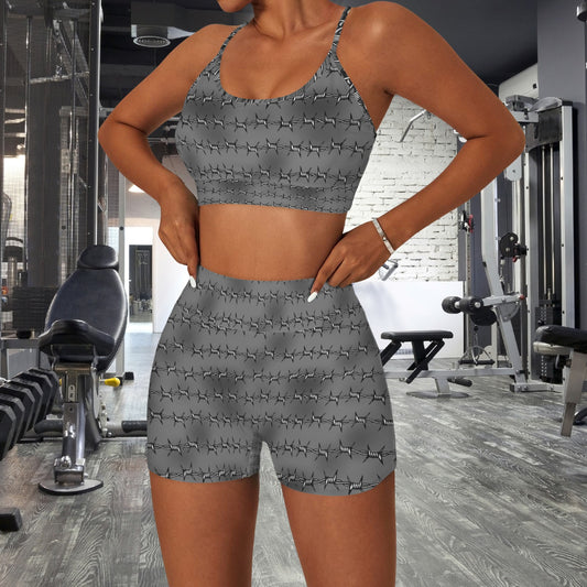 barbed wire strappy active set