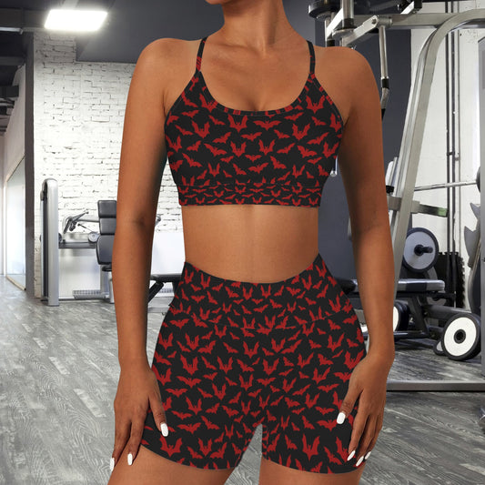 red bats strappy sport set