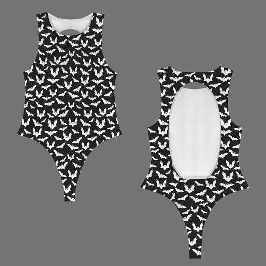 bat sleeveless backless bodysuit
