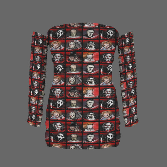 horror buddies ruched bodycon