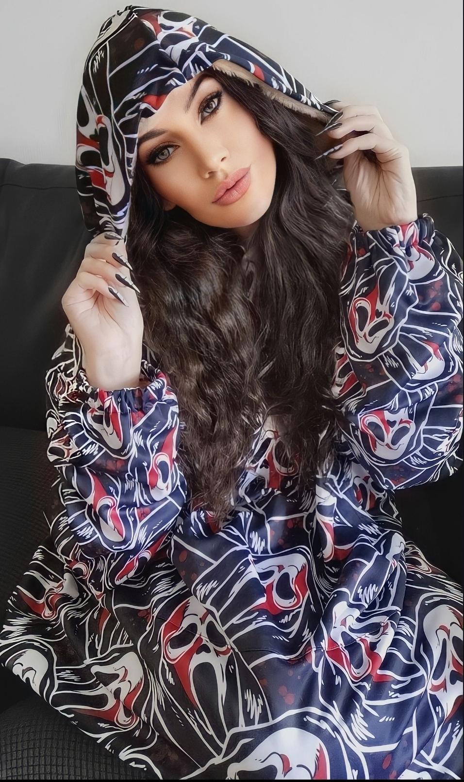 Ghostface Sherpa Fleece huggable Hoodie spookydoll