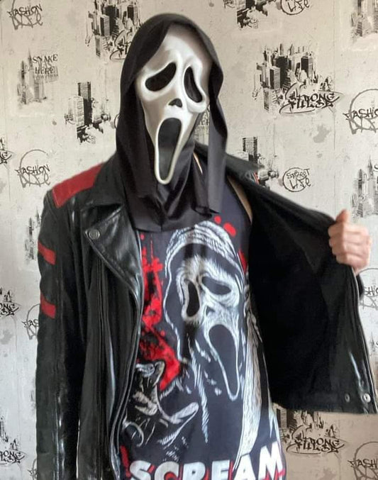 Scream Curved Hem Long Tank Top spookydoll