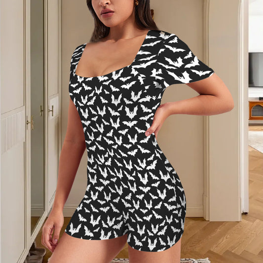 BAT SQUARE NECK ROMPER