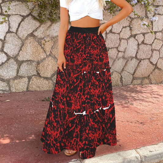 Blood Splatter maxi ruffled skirt