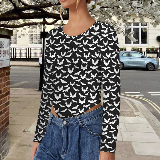 Bat longsleeve backless bodysuit