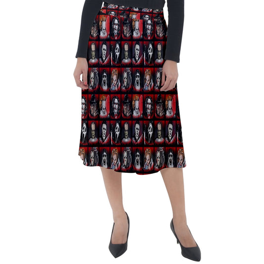Horror Buddies Classic Velour Midi Skirt Gothdollbymika