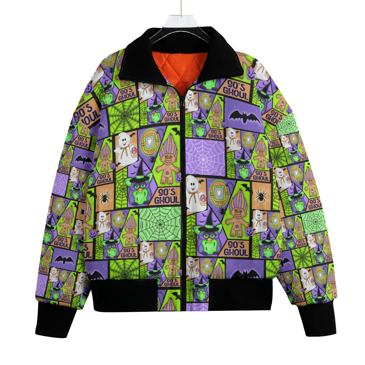 90's Halloween Ghoul Knitted Fleece bomber jacket