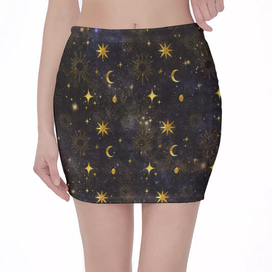 Dark Sky Bodycon Skirt freeshipping - Gothdollbymika