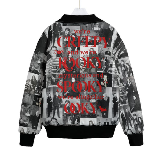 Addams Family Knitted Fleece Bomber Jacket spookydoll
