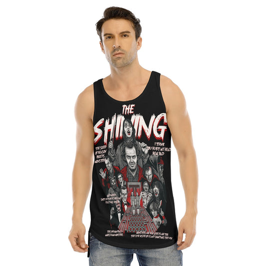 Shining Curved Hem Long Tank Top