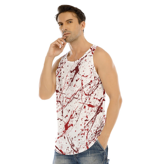 Bloody Murder White Curved Hem Long Tank Top