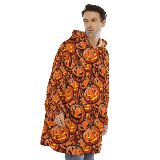 Pumpkin Sherpa Fleece huggable Hoodie spookydoll
