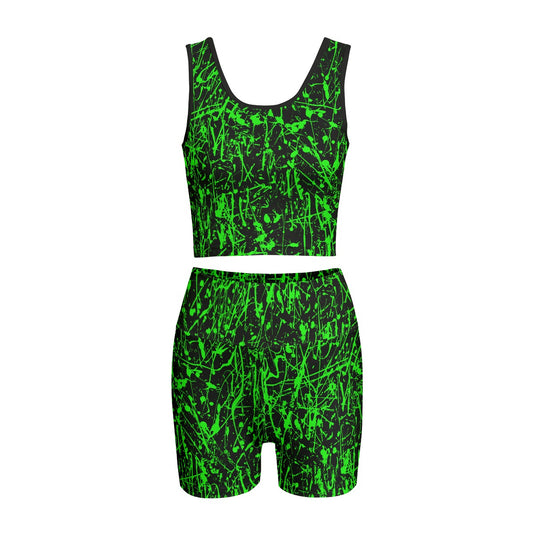 Green Splatter Yoga Set spookydoll