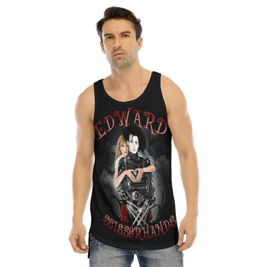 Edward scissorhands Curved Hem Long Tank Top