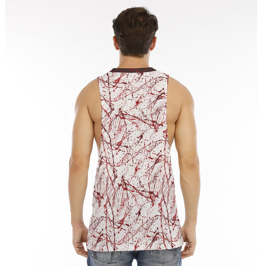 Bloody White O-neck Long Tank Top