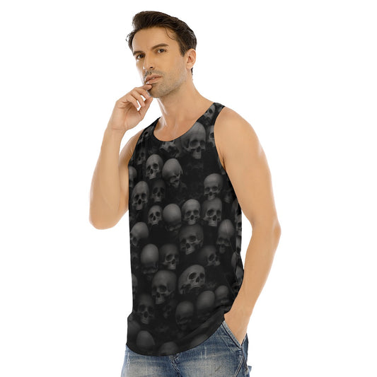 Skull Curved Hem Long Tank Top