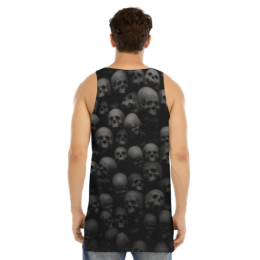 Skull Curved Hem Long Tank Top
