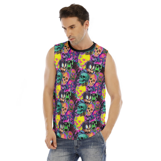 Neon Skull O-neck Tank Top