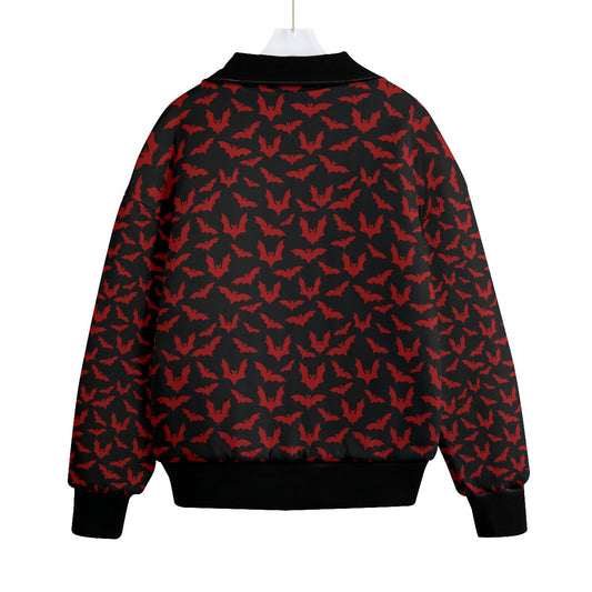 Red Bat's Knitted Fleece Bomber Jacket spookydoll
