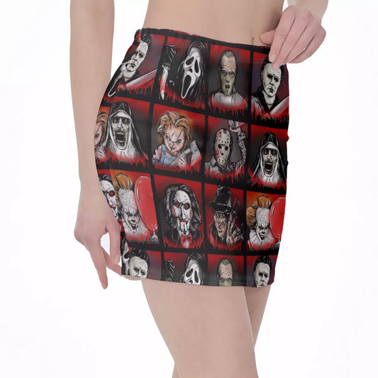 Horror Buddies Bodycon Skirt freeshipping - Gothdollbymika