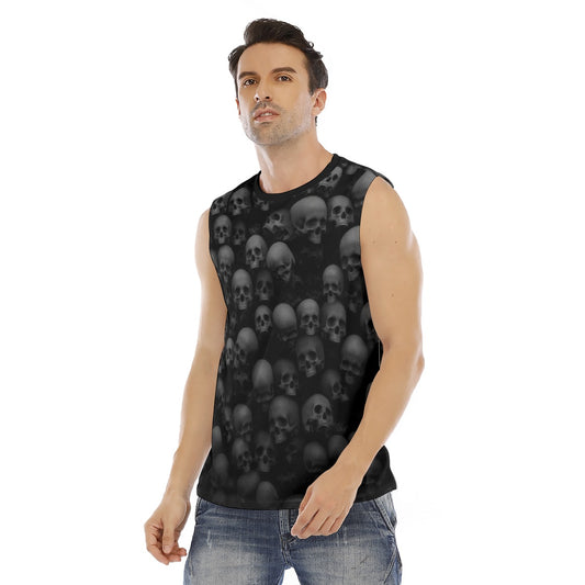 Fading skull O-neck Tank Top