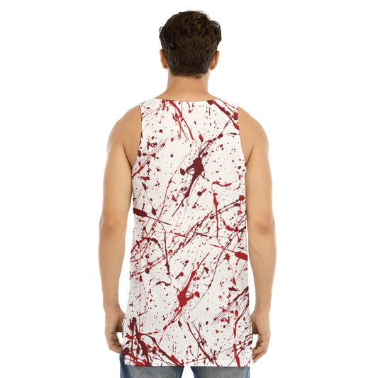 Bloody Murder White Curved Hem Long Tank Top