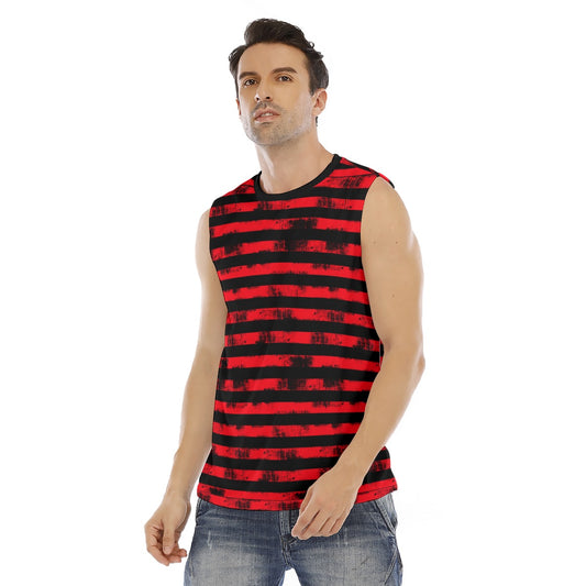 Grunge Stripe O-neck Tank Top
