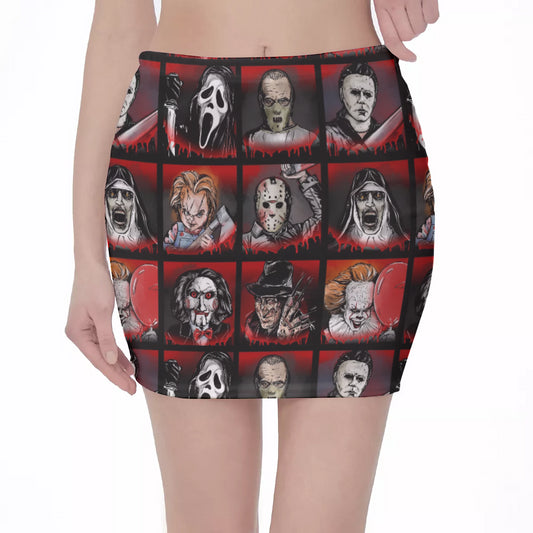 Horror Buddies Bodycon Skirt freeshipping - Gothdollbymika