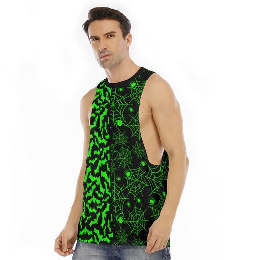 Spiderweb/bats O-neck Long Tank Top