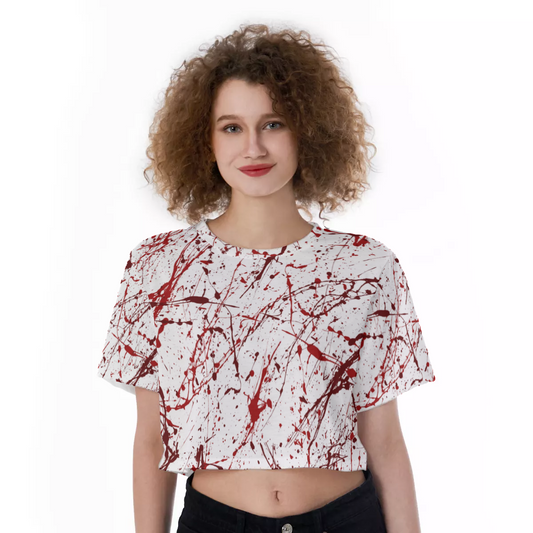 White Bloody Murder Crop Top freeshipping - Gothdollbymika
