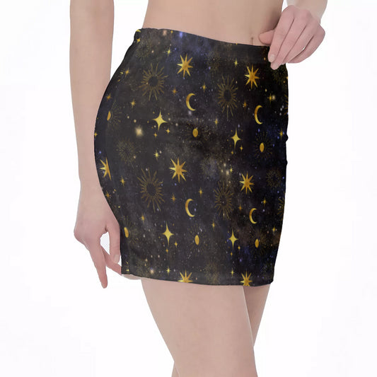 Dark Sky Bodycon Skirt freeshipping - Gothdollbymika