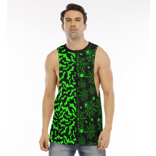 Spiderweb/bats O-neck Long Tank Top