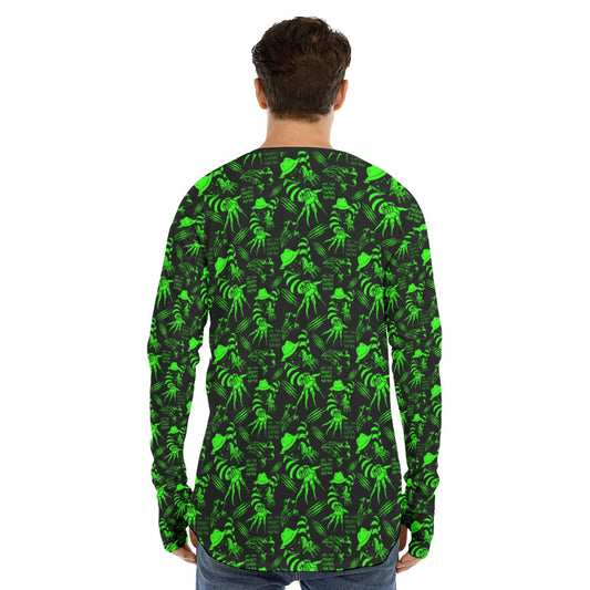 Neon Green Freddy Fingerless Long Sleeve T-shirt spookydoll