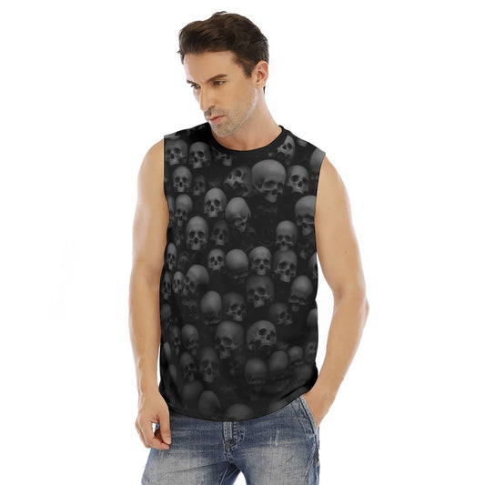 Fading skull O-neck Tank Top