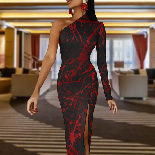 Bloody Murder Half Sleeve Slit Dress spookydoll