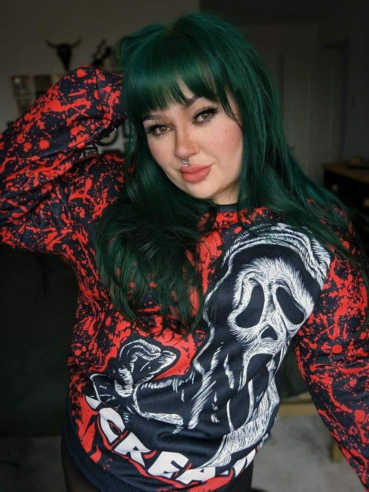 Bloody/Ghostface Unisex Drop-shoulder Sweater spookydoll