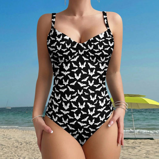 Customizable Full Print One-Piece Swimsuit Push-Up Adjustable Strap Swimwear