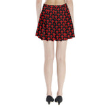 Cross Red Pleated Mini Skirt