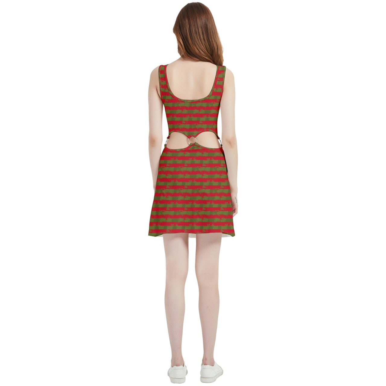 Freddy Stripe Velour Cutout Dress