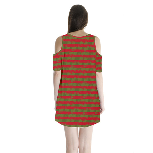 Freddy Stripe Shoulder Cutout Dress