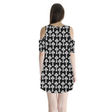 Cross White Shoulder Cutout Dress