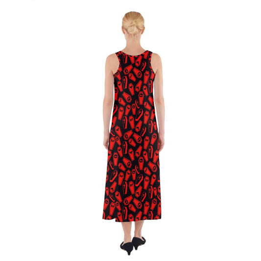 Coffin Red & Black Sleeveless Maxi Dress