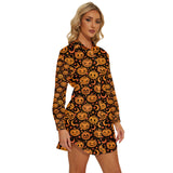 Pumpkin & Stars Long Sleeve Shirt Dress