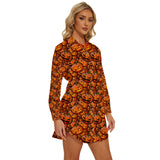 Pumpkin & Spider Long Sleeve Shirt Dress