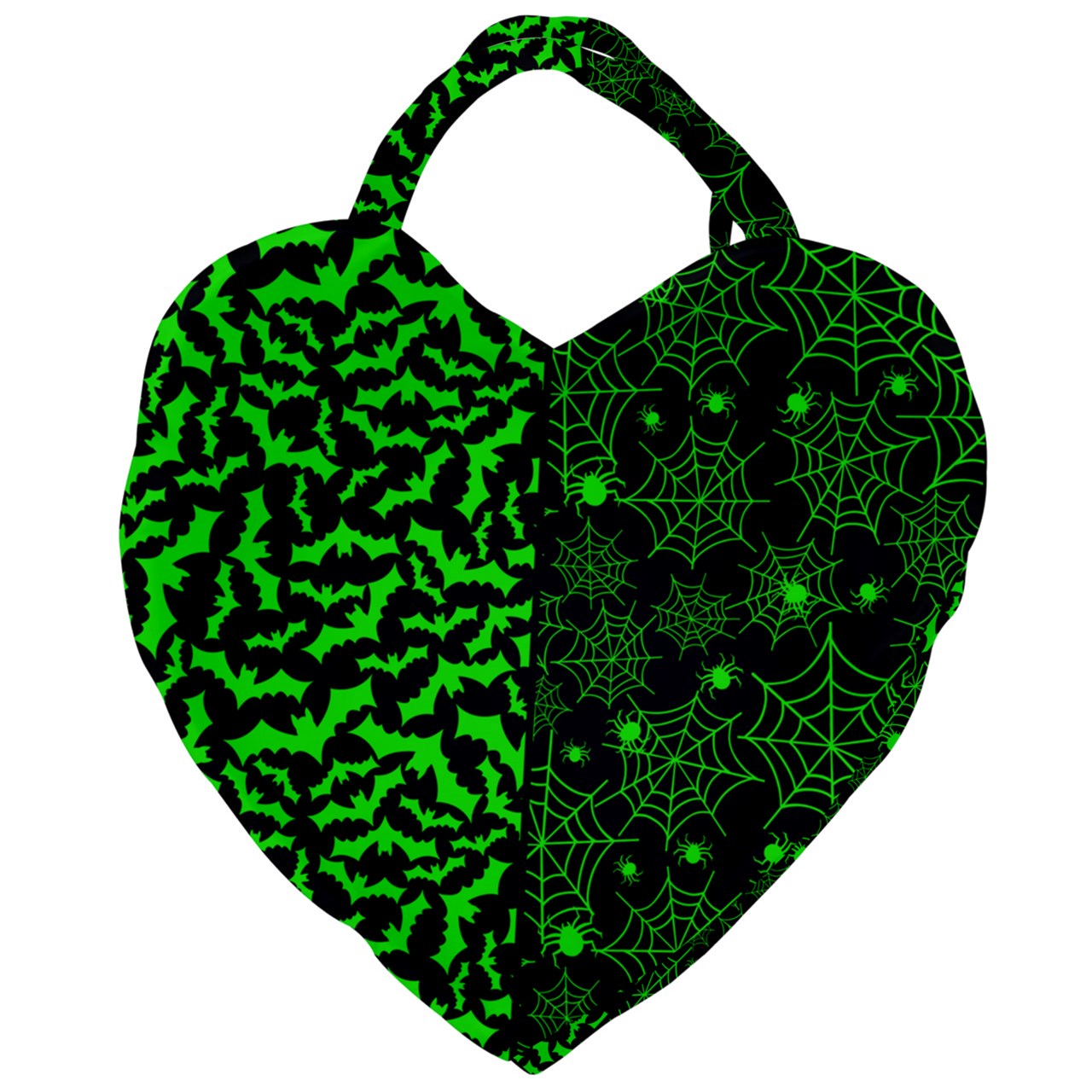 Split Bat & Spiderweb Giant Heart Shaped Tote