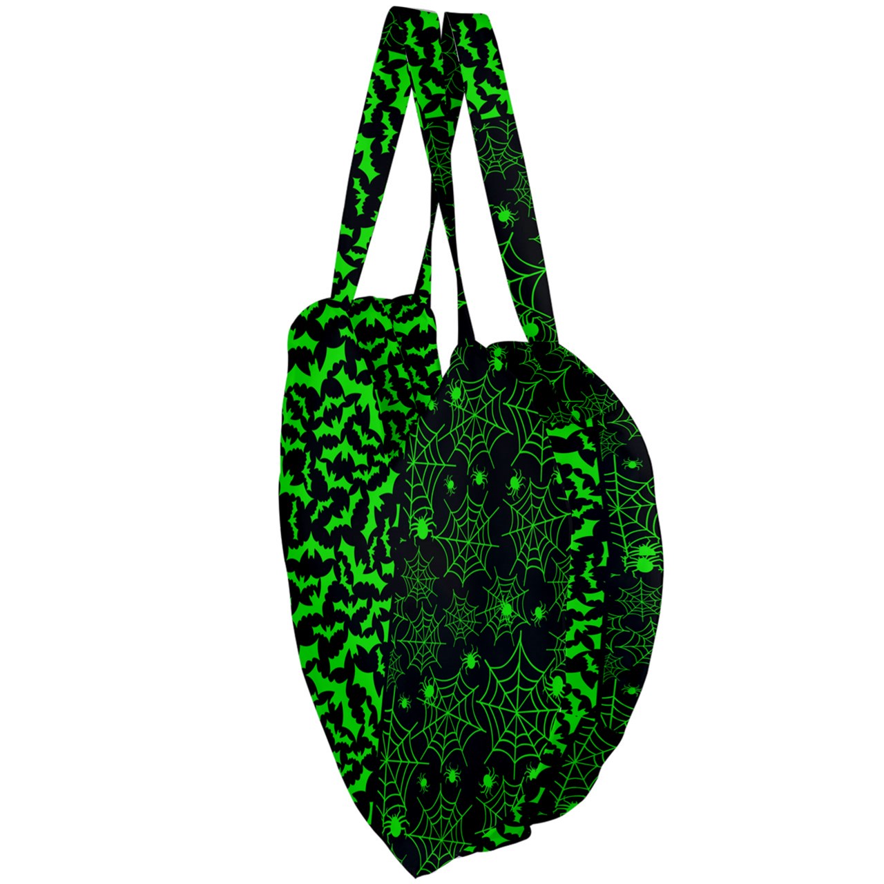 Split Bat & Spiderweb Giant Heart Shaped Tote