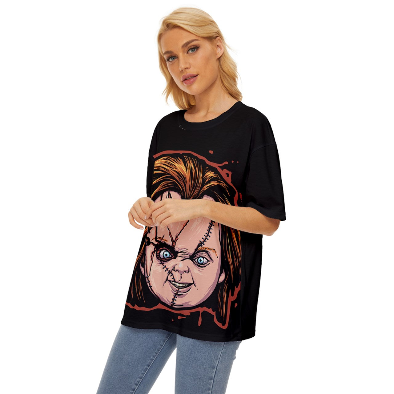Chucky Face Oversized Basic T-Shirt